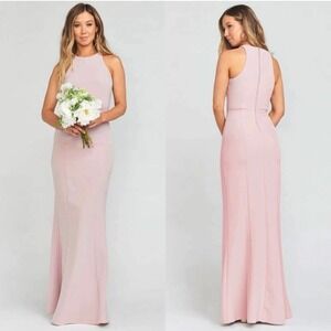 Show Me Your Mumu Chicago high neck gown vintage rose pink stretch crepe XXS NWT